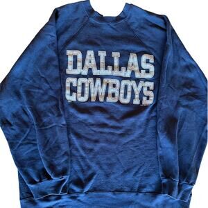 Vintage 1994 Dallas Cowboys Crewneck Sweatshirt Navy Spell Out NFL XXL USA